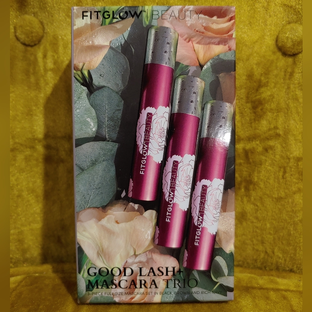 Fitglow Beauty Vegan Good Lash+ Mascara Trio Black Brown Navy